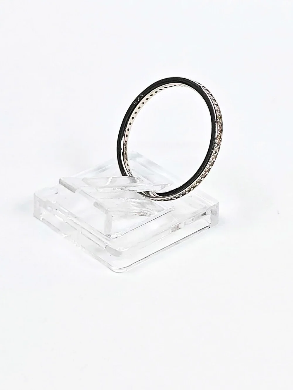 925 Sterling Silver CZ Eternity Band Ring Rhodium Wedding Anniversary Churumbela